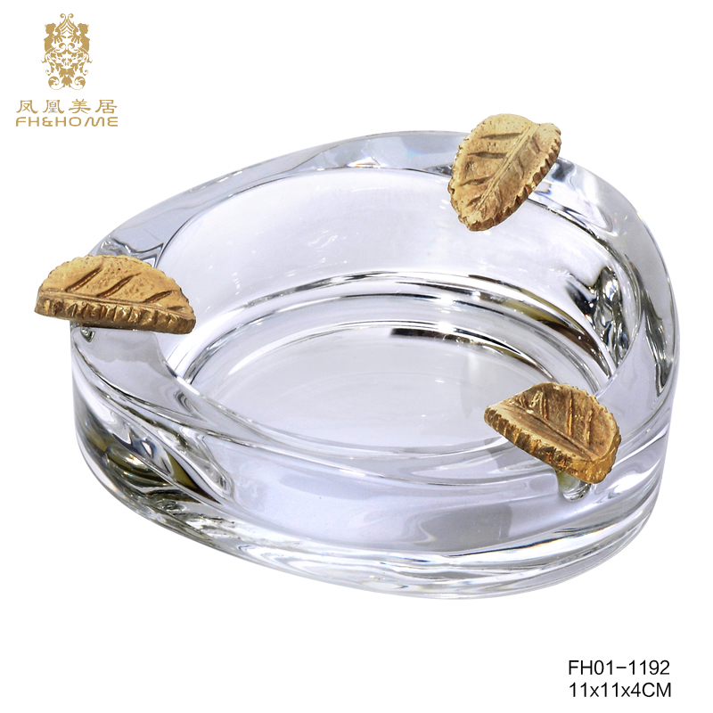    FH01-1192铜配水晶玻璃烟灰缸   