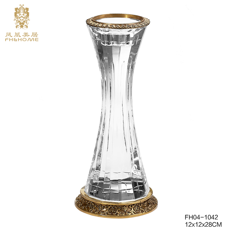   FH04-1042铜配水晶玻璃花瓶   