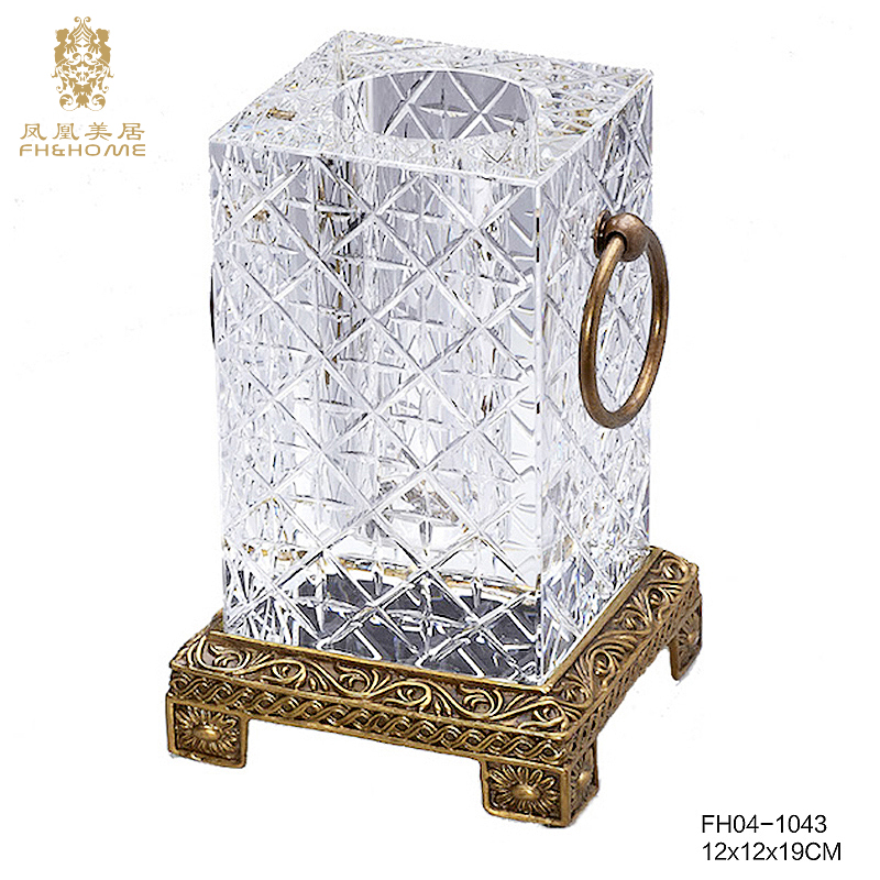    FH04-1043铜配水晶玻璃花瓶   