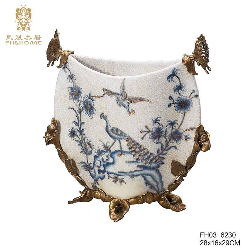FH03-6230铜配瓷花瓶