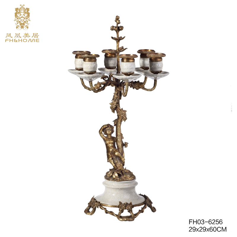    FH03-6256铜配瓷烛台   