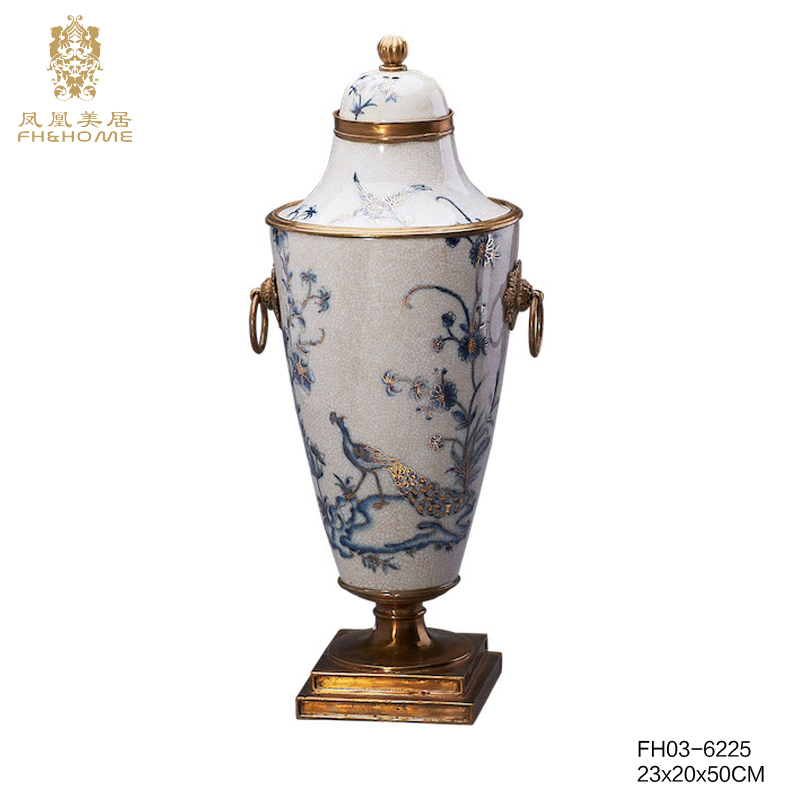 FH03-6258铜配瓷花盆