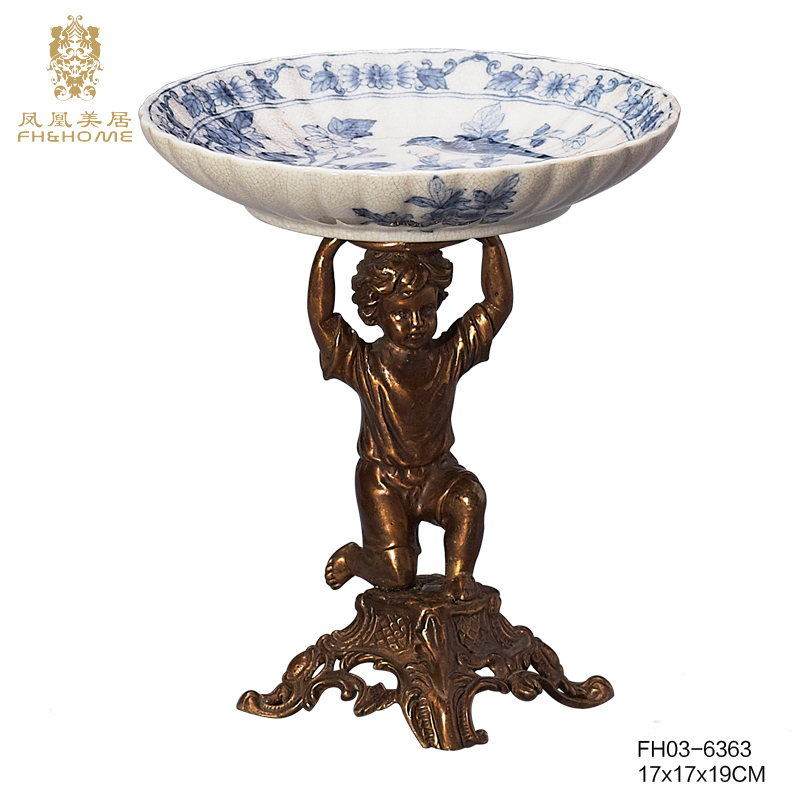    FH03-6363铜配瓷果盆   