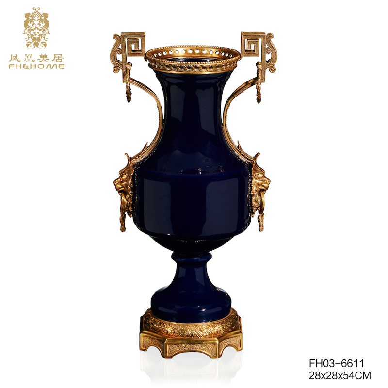   FH03-6611 铜配瓷花瓶   