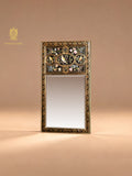 FH&HOME Black Gilded Bird & Floral Rectangular Wall Mirror