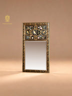 FH&HOME Black Gilded Bird & Floral Rectangular Wall Mirror
