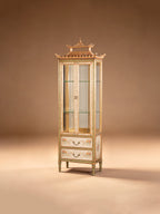FH&HOME Chinoiserie Pagoda Cabinet - Floral French Paintwork