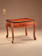 FH&HOME Cinnabar Mahjong Set - Gilded Orange Charm Series Table & Armchair