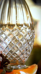 FH&HOME Prague Collection Peacock Crystal Decorative Vase - Gilded Trim