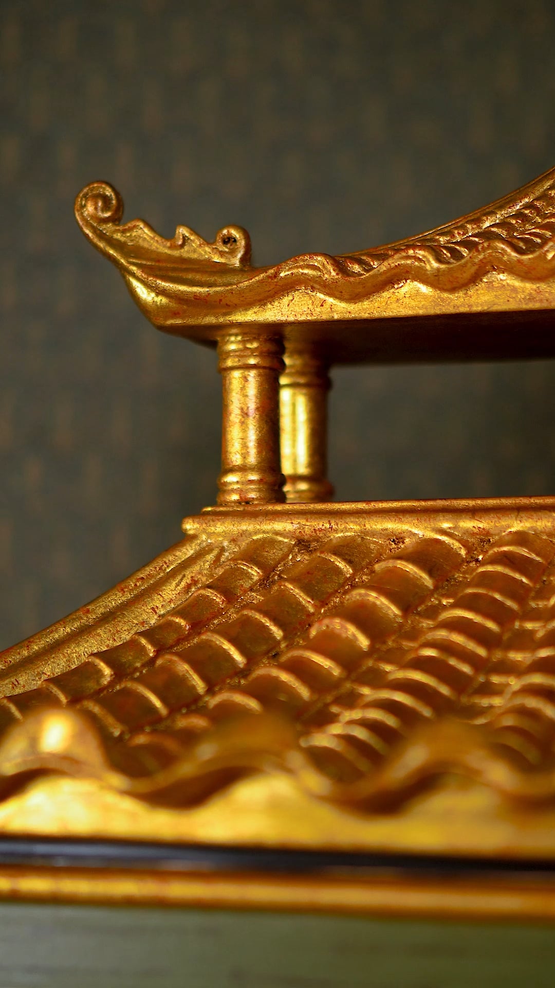 FH&HOME Chinoiserie Pagoda Cabinet - Floral French Paintwork