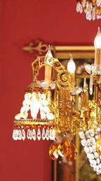 FH&HOME Gold Crystal Chandelier - Baroque Style with Grand Silhouette