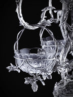 FH&HOME Victorian Grapevine Crystal Epergne Centerpiece