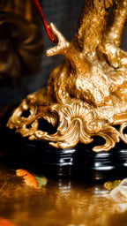 FH&HOME Art Deco Parrot Sculptural Branch Candle Holder - Gilded Retro Glamour