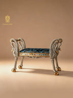 FH&HOME Azure Crane Silhouette Bench - Gilded Frame Accent Seating