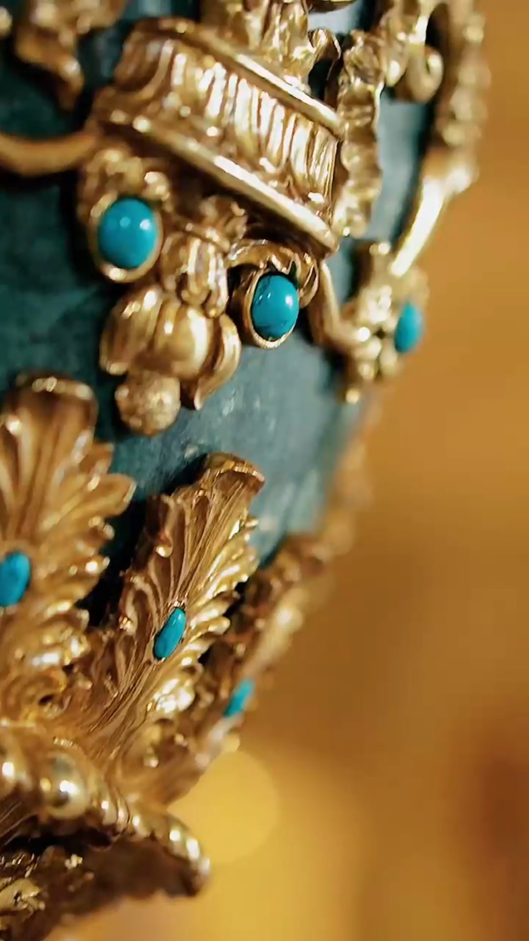 FH&HOME Turquoise Floor Lamp - Neo-Baroque Art Deco Majesty