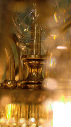 FH&HOME Crystal Tassel Floor Lamp - European Opulence Brass