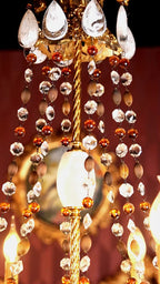 FH&HOME Baroque Brass Chandelier - Vintage Luxury with Crystal