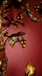 FH&HOME Artistic Colorful Crane 5-Arm Candelabra - Gilded Frame