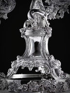 FH&HOME Victorian Grapevine Crystal Epergne Centerpiece