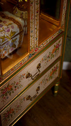 FH&HOME Chinoiserie Pagoda Cabinet - Floral French Paintwork