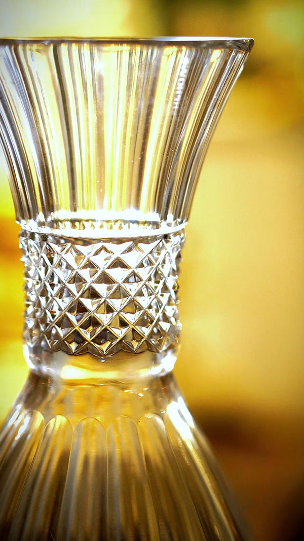 FH&HOME Prague Collection Peacock Crystal Decorative Vase - Gilded Trim