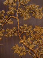FH&HOME Lavender Legacy Console Cabinet - Chinese Landscape Gilded