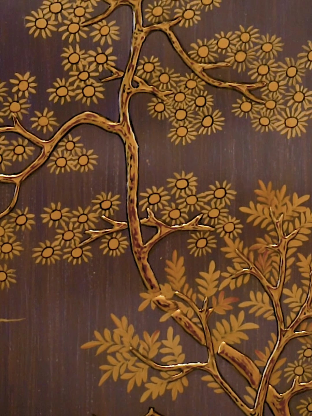 FH&HOME Lavender Legacy Console Cabinet - Chinese Landscape Gilded