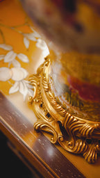 FH&HOME Spring Porcelain Lamp - Chinoiserie Avian with Gold Accents