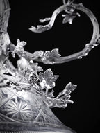 FH&HOME Victorian Grapevine Crystal Epergne Centerpiece