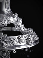 FH&HOME Victorian Grapevine Crystal Epergne Centerpiece
