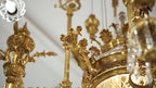 FH&HOME Palace Floral Chandelier - Ornate Crystal with Gilded Brass