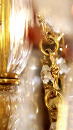 FH&HOME Gold Crystal Chandelier - Baroque Style with Grand Silhouette