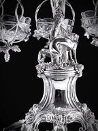 FH&HOME Victorian Grapevine Crystal Epergne Centerpiece