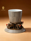FH&HOME Ornate Elephant Base Decorative Planter - Brass Figurines