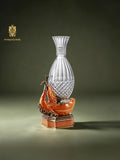 FH&HOME Prague Collection Peacock Crystal Decorative Vase - Gilded Trim