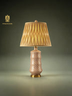 FH&HOME Porcelain Table Lamp - Modern Mermaid Scale with Gold Trim