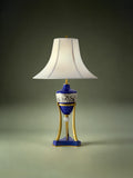 FH&HOME Chinoiserie Blue Porcelain Lamp - Ink Wash Bird Motif
