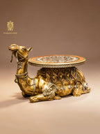 FH&HOME Brass Camel Table Set - Exotic Decorative Occasional