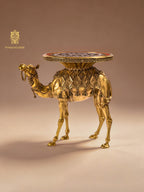 FH&HOME Brass Camel Table Set - Exotic Decorative Occasional