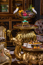 FH&HOME Brass Camel Table Set - Exotic Decorative Occasional