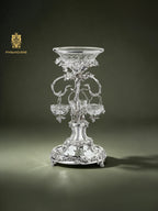FH&HOME Victorian Grapevine Crystal Epergne Centerpiece