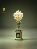 FH&HOME Turquoise Floor Lamp - Neo-Baroque Art Deco Majesty