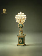 FH&HOME Turquoise Floor Lamp - Neo-Baroque Art Deco Majesty