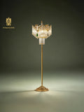 FH&HOME Crystal Tassel Floor Lamp - European Opulence Brass