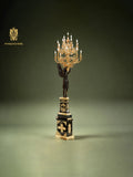 FH&HOME Guardian Angel Floor Lamp - Marble with Golden Chalice