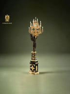 FH&HOME Guardian Angel Floor Lamp - Marble with Golden Chalice