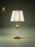 FH&HOME Classic Crystal Lamp - Elegant with Brass Base