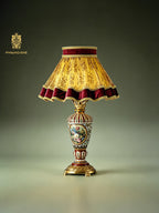 FH&HOME Ruffled Shade Table Lamp - Versailles-Inspired Floral