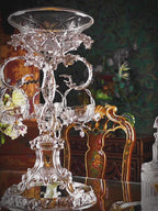 FH&HOME Victorian Grapevine Crystal Epergne Centerpiece